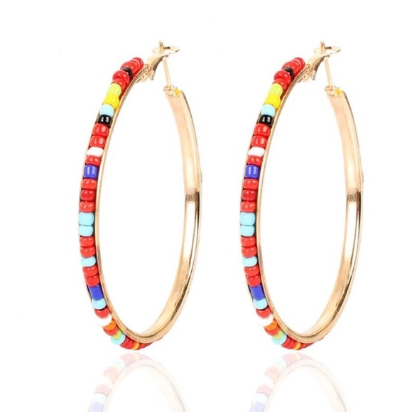 marie and lux Jewelry - 5 for $30 Colorful Beaded Hoop Earrings